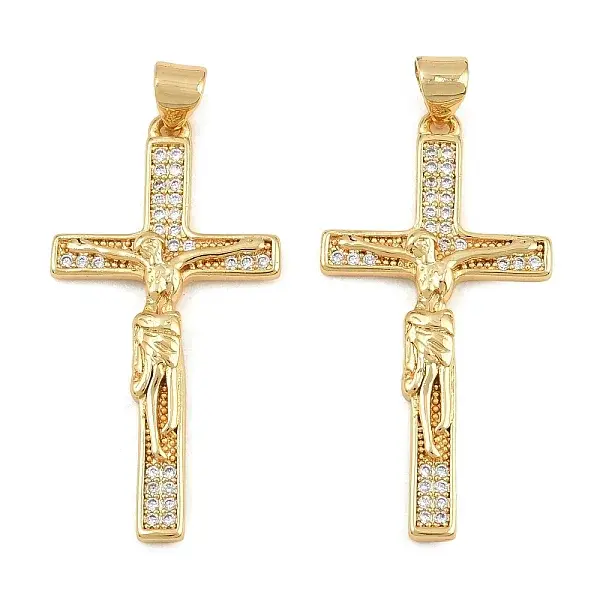 Easter Brass Micro Pave Clear Cubic Zirconia Pendants