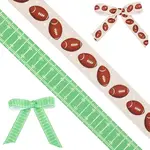 9M 2 Styles Rugby Theme Heat Transfer Polyester Grosgrain Ribbons