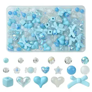 180pcs Transparent & Opaque Acrylic Beads