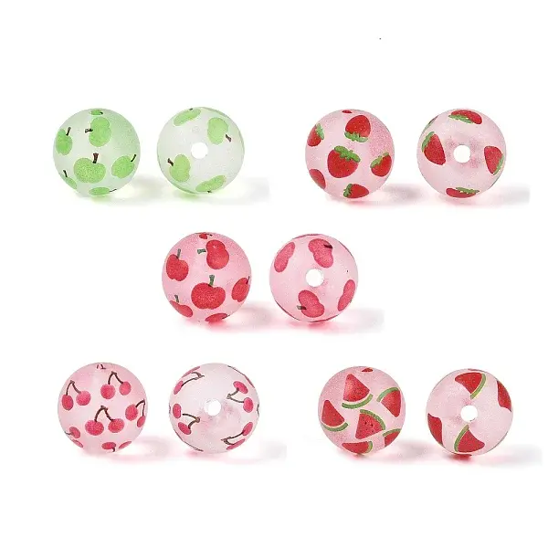 Transparent Frosted Acrylic Beads