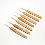 12 Sizes Bamboo Handle Iron Crochet Hooks Needles