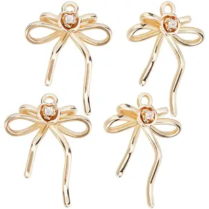 12Pcs Brass Micro Pave Clear Cubic Zirconia Pendants