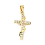 Brass Micro Pave Clear Cubic Zirconia Pendants