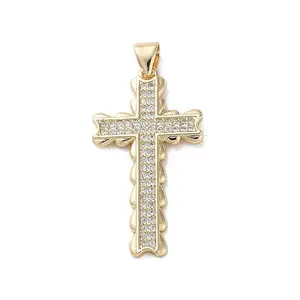 Brass Micro Micro Pave Clear Cubic Zirconia Pendants