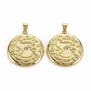 Brass Micro Pave Cubic Zirconia Pendants