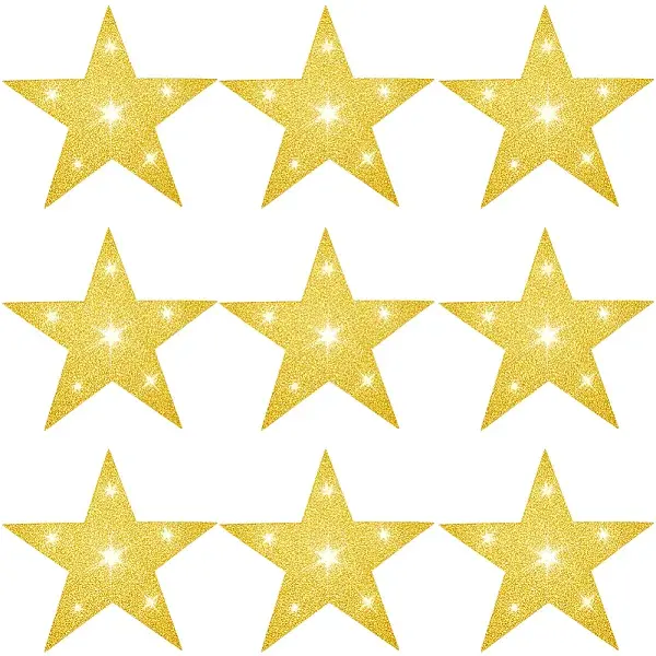60Pcs Paper Glitter Star Wall Decoration