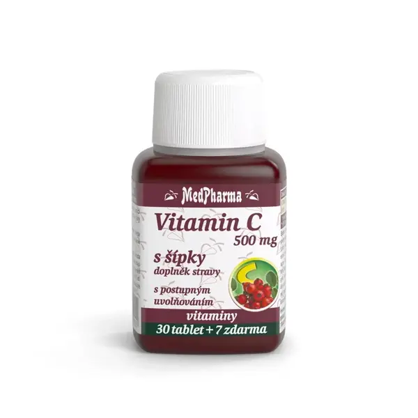 MedPharma Vitamín C 500mg s šípky s postupným uvolňováním 37 tablet