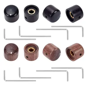8Pcs 2 Colors Wooden Guitar Volume Tone Knobs with Metal Wrench