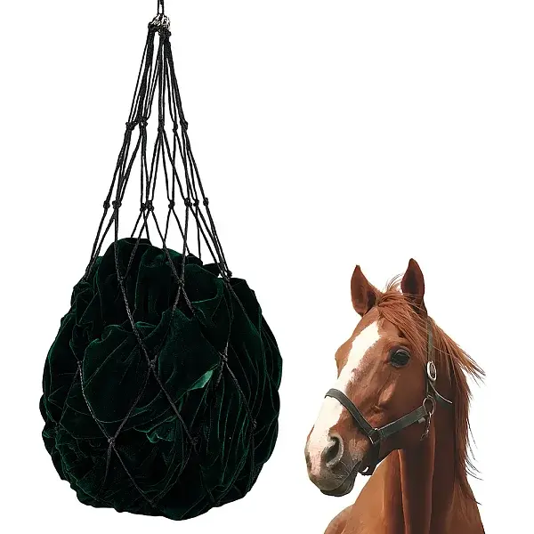 1Pc Portable Polyethylene Horse Straw Mesh Bags