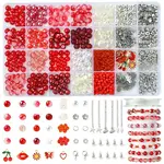 DIY Alloy Enamel & Glass & CCB Plastic Bracelets Jewelry Making Kits