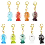 9Pcs Handmade Dichroic Foil Lampwork Pendant Decorations