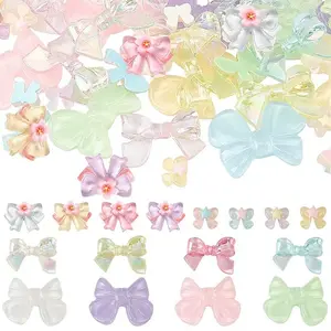80Pcs 4 Styles Resin Cabochons