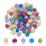 80Pcs Dyed Natural Dolomite Cube Connector Charms