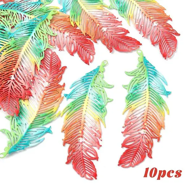 10Pcs Spray Painted 430 Stainless Steel Pendants