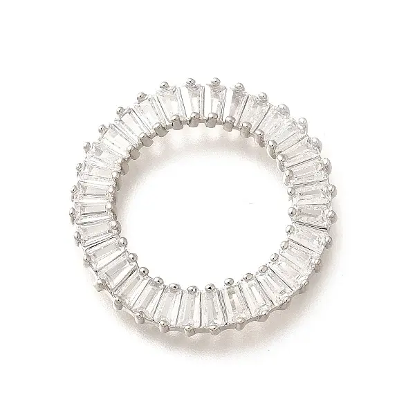 Brass Clear Cubic Zirconia Linking Rings