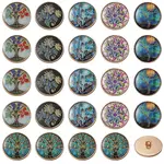 24Pcs 6 Styles 1-Hole Alloy Shank Buttons