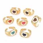 Brass Enamel Cuff Rings