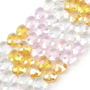Electroplate Transparent Glass Beads Strands