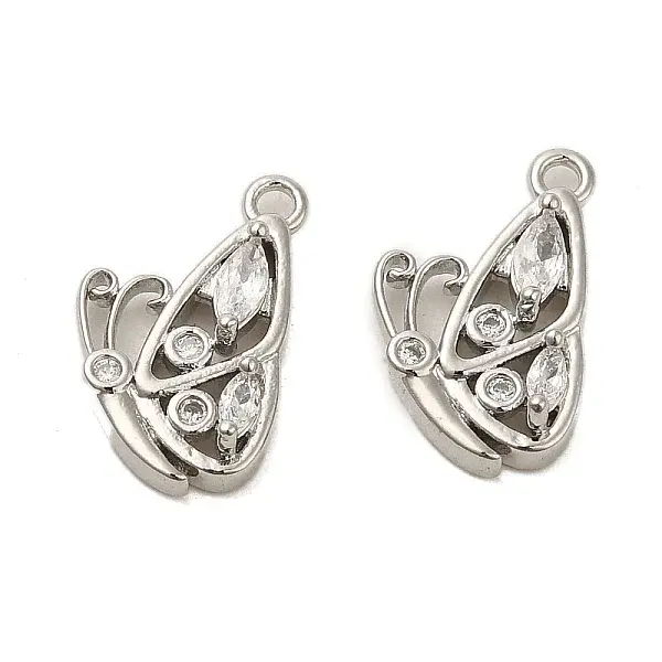 Brass Micro Pave Cubic Zirconia Pendants