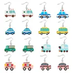 8 Pair 8 Style Resin Car Dangle Earrings with Iron Pins