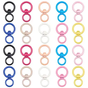 30Pcs Spray Painted Alloy Swivel Clasps