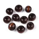 Spray Painted Round Natural Schima Wood Beads