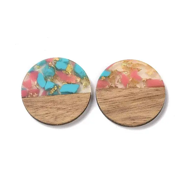Transparent Resin & Walnut Wood Pendants