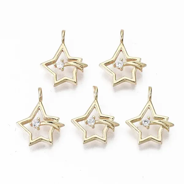 Brass Micro Pave Cubic Zirconia Pendants