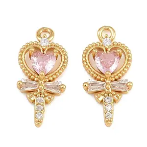 Brass Micro Pave Cubic Zirconia Pendants
