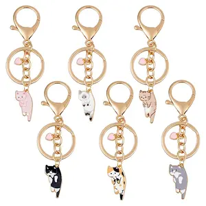 6Pcs Alloy Enamel Keychains