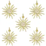 5Pcs Brass Micro Pave Clear Cubic Zirconia Pendants