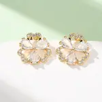 Brass Micro Pave Cubic Zirconia Stud Earrings for Women