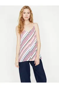 Koton Dámský Modrý Pruhovaný Atletický Top