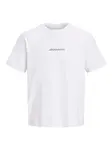 JACK & JONES Tričko 'JCOECHO'  marhuľová / čierna / biela