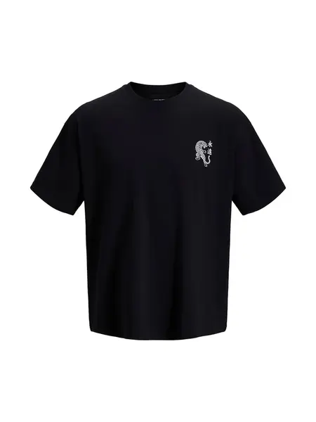 JACK & JONES Tričko 'JJBOYE'  čierna / biela