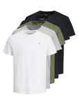 JACK & JONES Tričko  námornícka modrá / sivá / kaki / biela