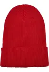 Čepice s žebrovaným úpletem z recyklované příze červená