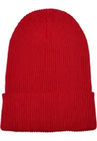 Čepice s žebrovaným úpletem z recyklované příze červená