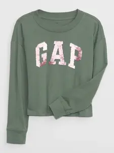 GAP Dětské tričko s metalickým logem - Holky