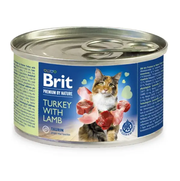 BRIT Premium by Nature Turkey with Lamb konzerva pro kočky 200 g