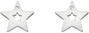 Hot Diamonds Strieborné hviezdičkové náušnice s pravými diamantmi Amulets DE587