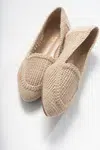 LuviShoes Women's Cream Knitted Ballerina Shoes