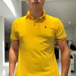T8586 DEWBERRY MEN'S POLO NECK T-SHIRT-PLAIN YELLOW