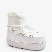 Boto Dámské bílé zimní boty s vázáním Toolsa