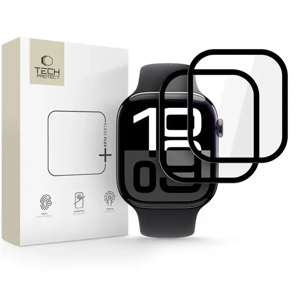 Tech-Protect Glass Flex 2x ochranné sklo na Apple Watch 10 (46mm), čierne