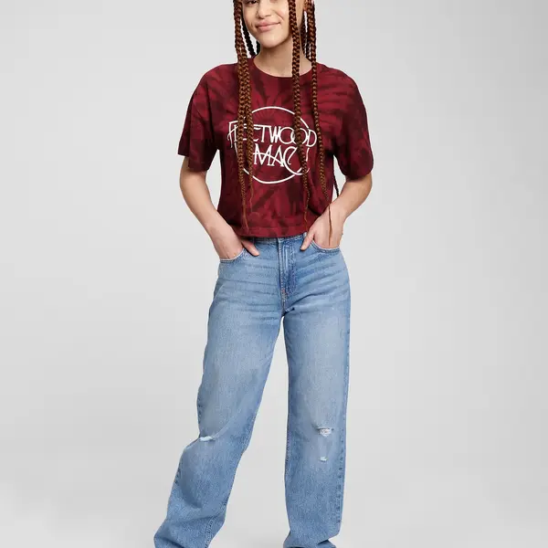 GAP Teen džíny mid rise '90s loose Washwell - Holky