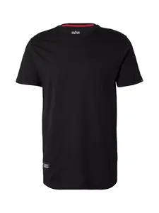 ALPHA INDUSTRIES Tričko  čierna / biela