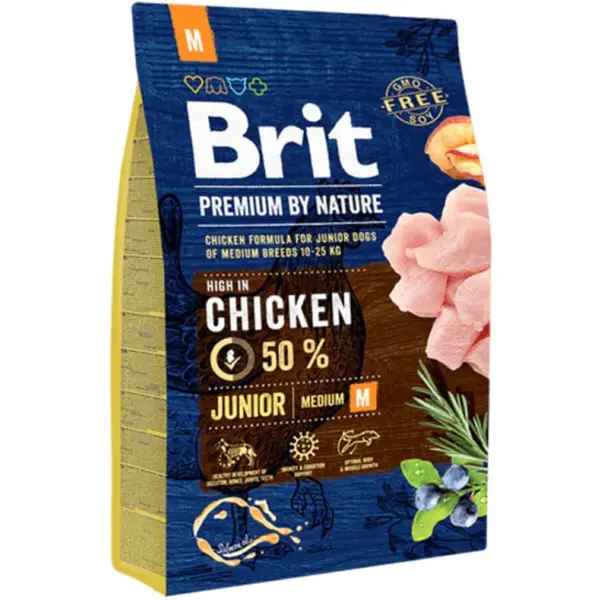 Brit Premium by Nature Junior M 3 kg | Granule pro psy