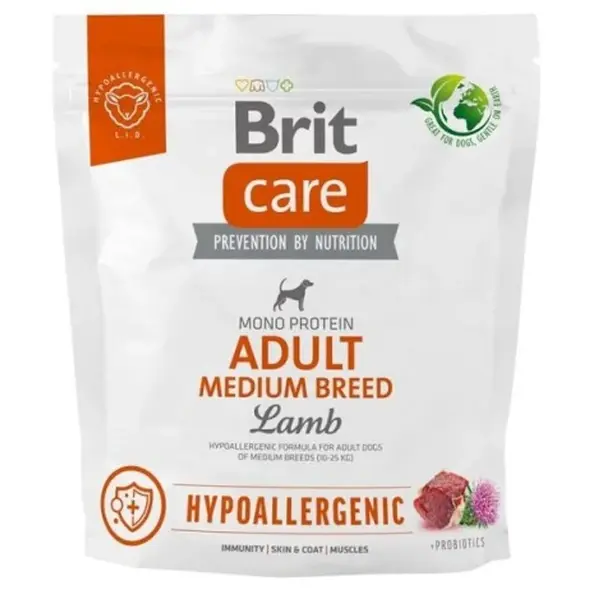 Brit Care Dog Hypoallergenic Adult Medium Breed Lamb 1 kg | Granule pro psy