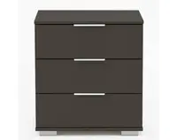 Noční stolek Easy Plus, 3 zásuvky, grafit